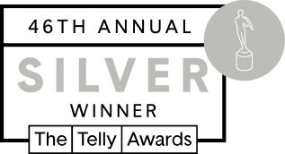 Telly 46th badge evergreen silver