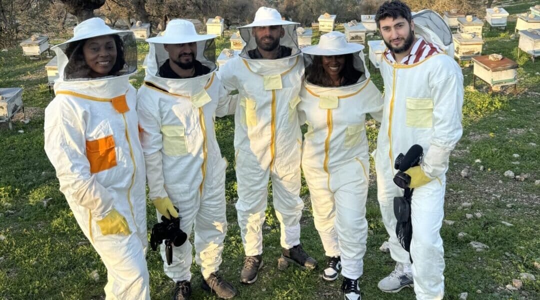Group photo of the #DreamTeam after completed the bee farm segment of the film.