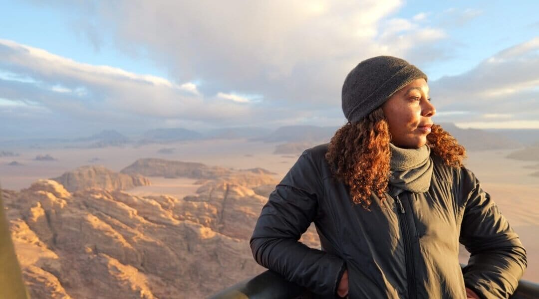 Candid of director, Dayvee Sutton, looking out across Wadi Rum.